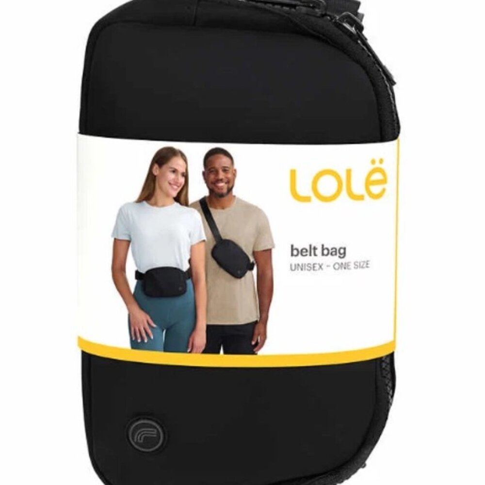 Lole Belt Bag, Unisex, Adjustable Strap, Two Way Zipper, Black